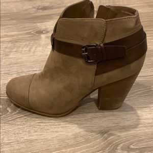 Brown suede booties